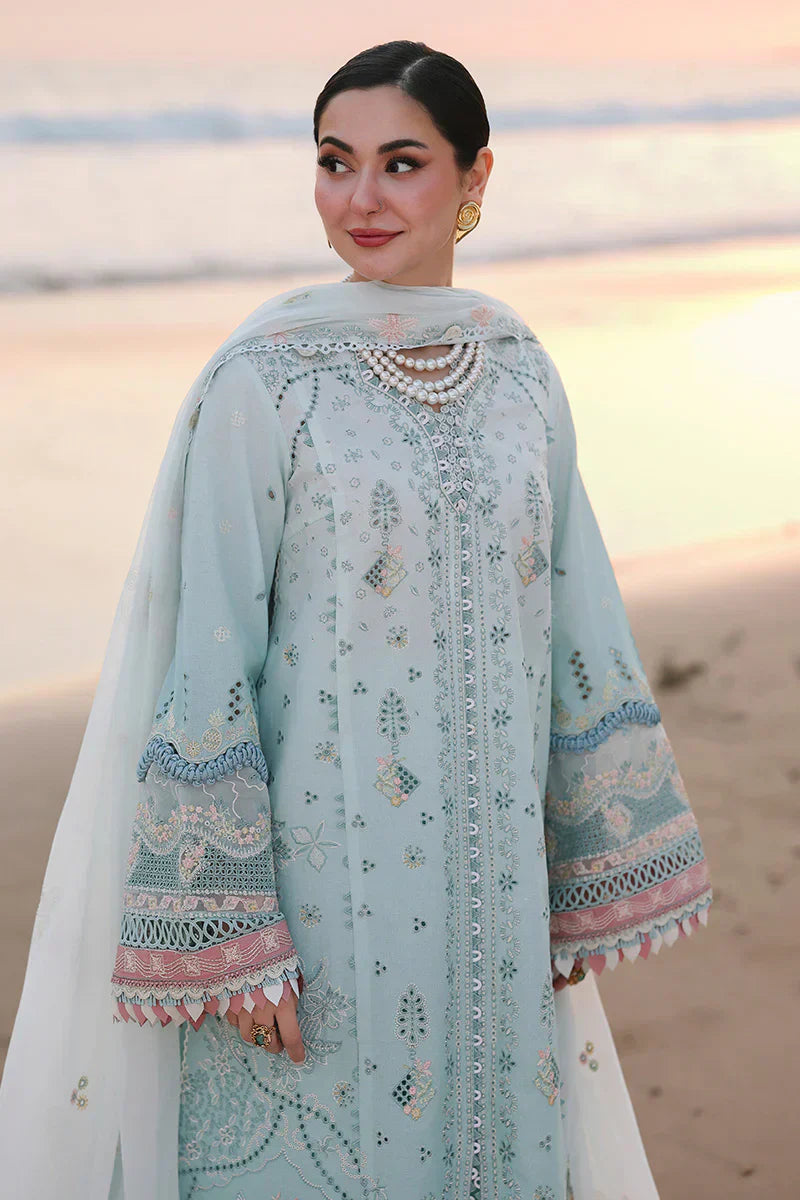03-Piece Embroidered Lawn Suit With Chiffon Dupatta | Ready To Wear