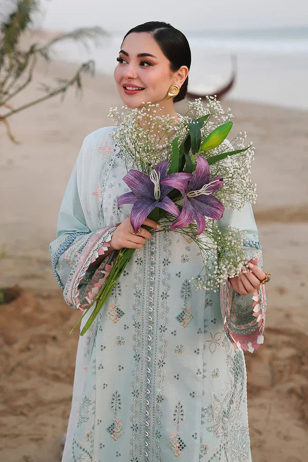 03-Piece Embroidered Lawn Suit With Chiffon Dupatta | Ready To Wear
