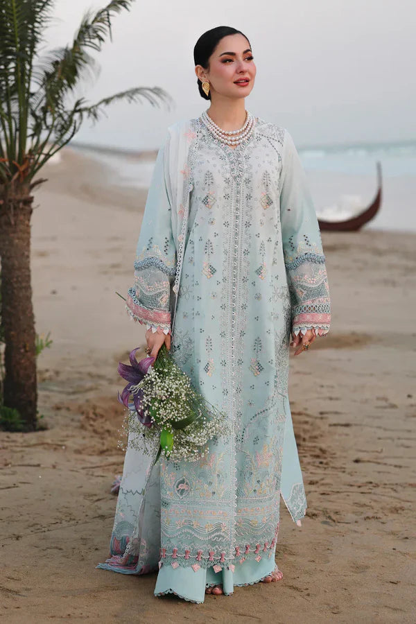 03-Piece Embroidered Lawn Suit With Chiffon Dupatta | Ready To Wear
