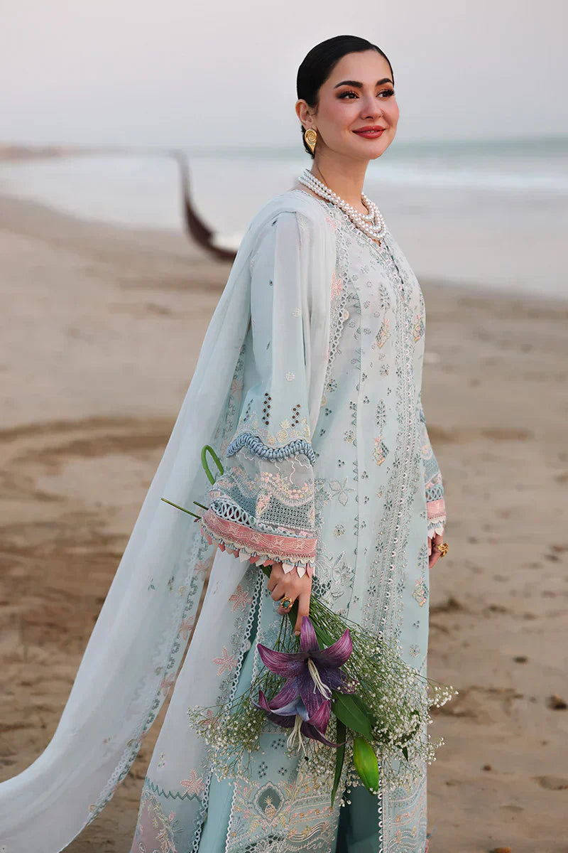 03-Piece Embroidered Lawn Suit With Chiffon Dupatta | Ready To Wear