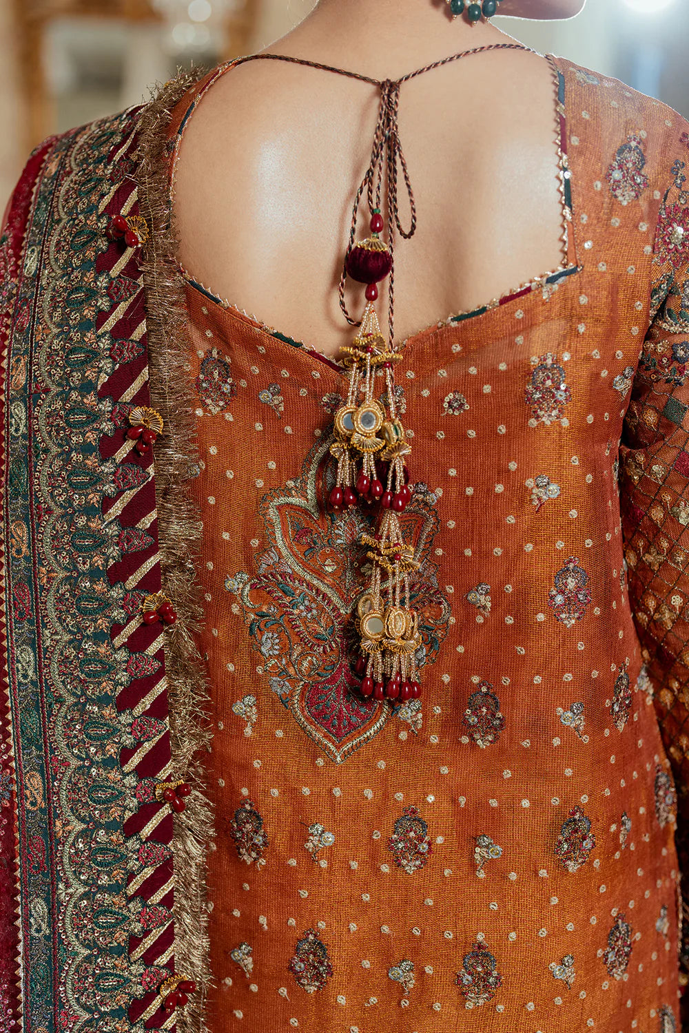 03-Piece Embroidered Mysoori Suit With Organza Dupatta | Ready To Wear