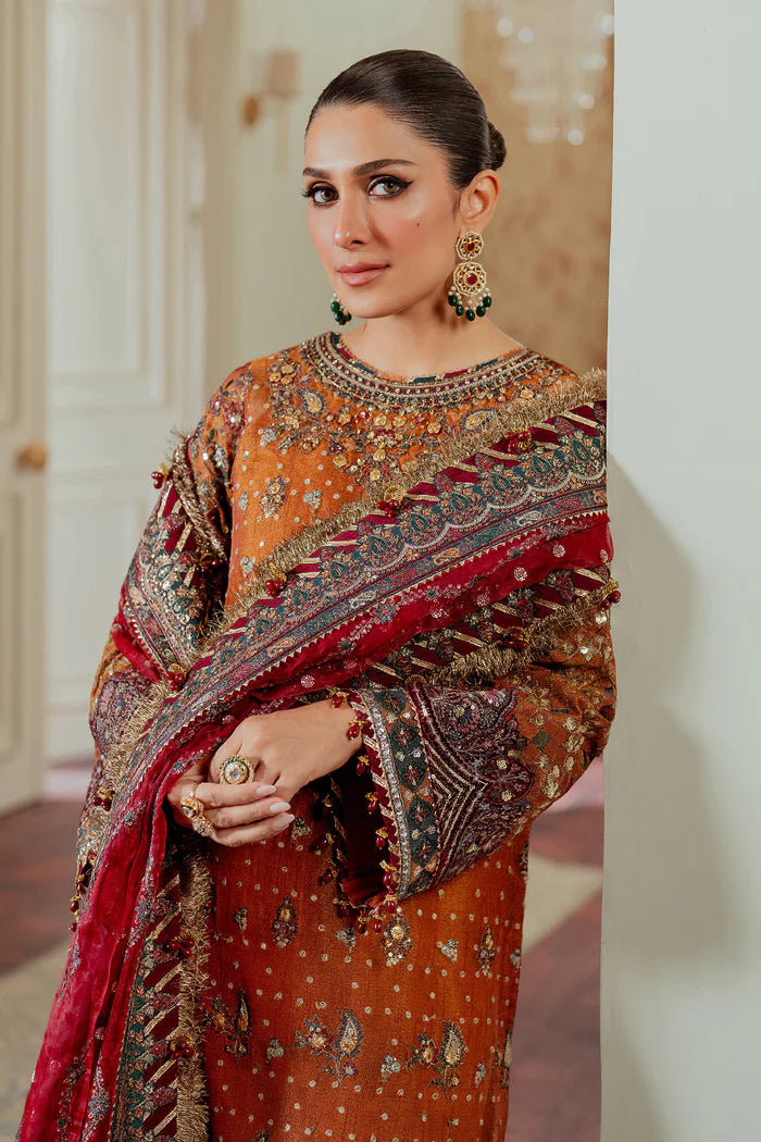 03-Piece Embroidered Mysoori Suit With Organza Dupatta | Ready To Wear