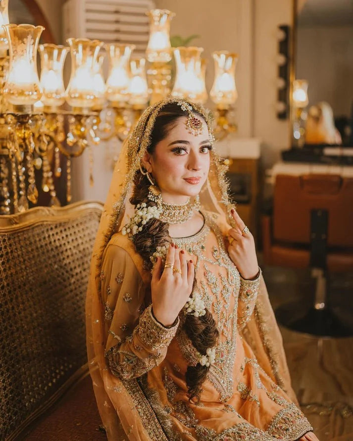 03-Piece Chiffon Suit With Silk Shamoz Gharara | Ready To Wear