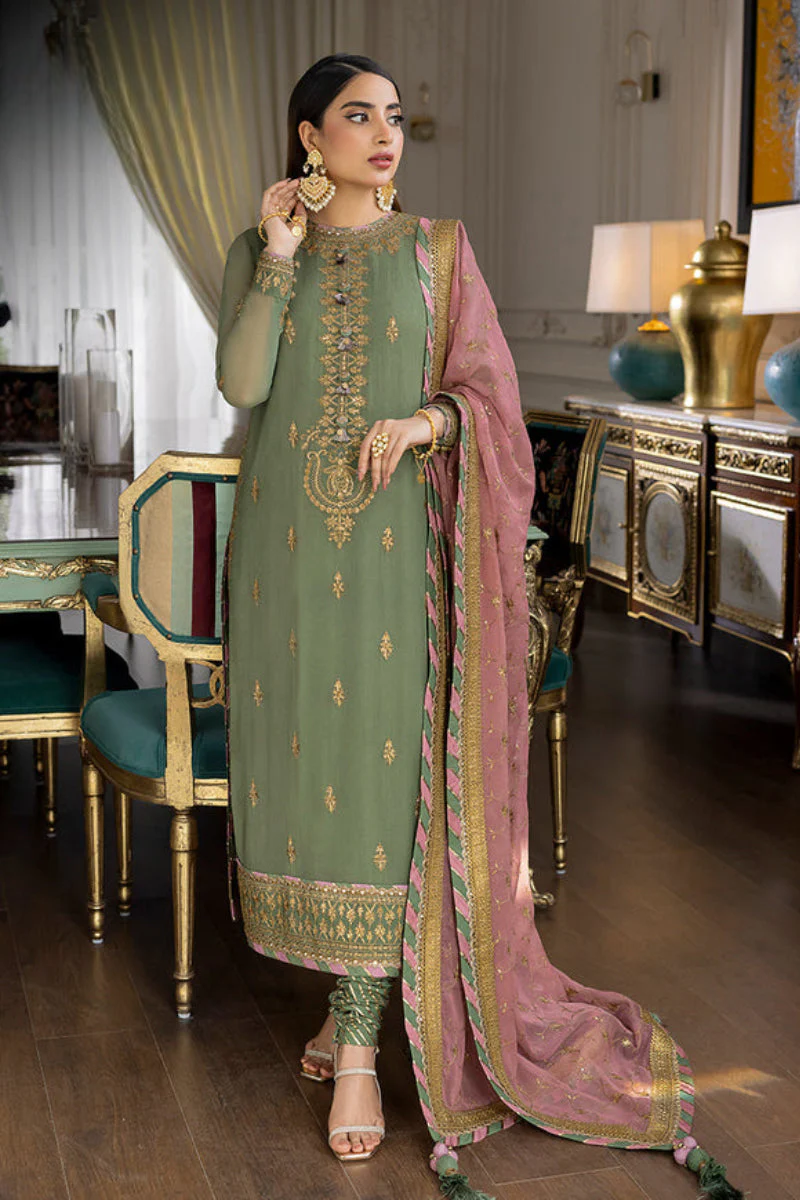3 Piece Stitched Chiffon Suit