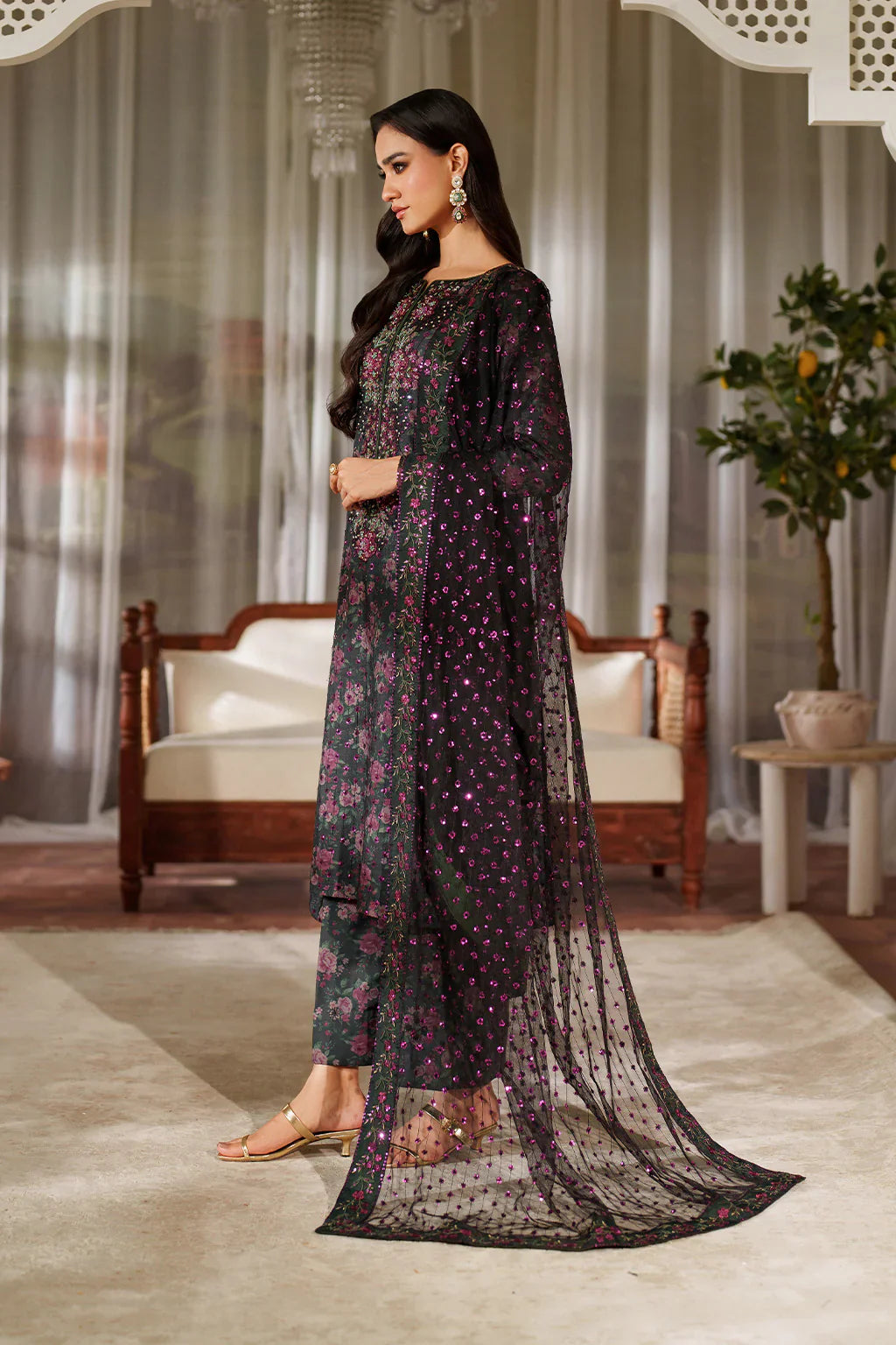 03-Piece Printed Lawn With Embroidered - Ready To Wear