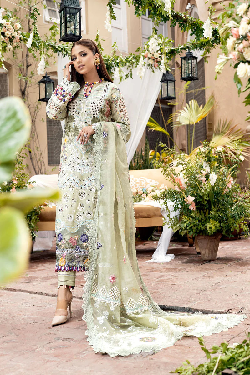 03-Piece Embroidered Lawn Suit With Cotton Net Dupatta | Ready To Wear