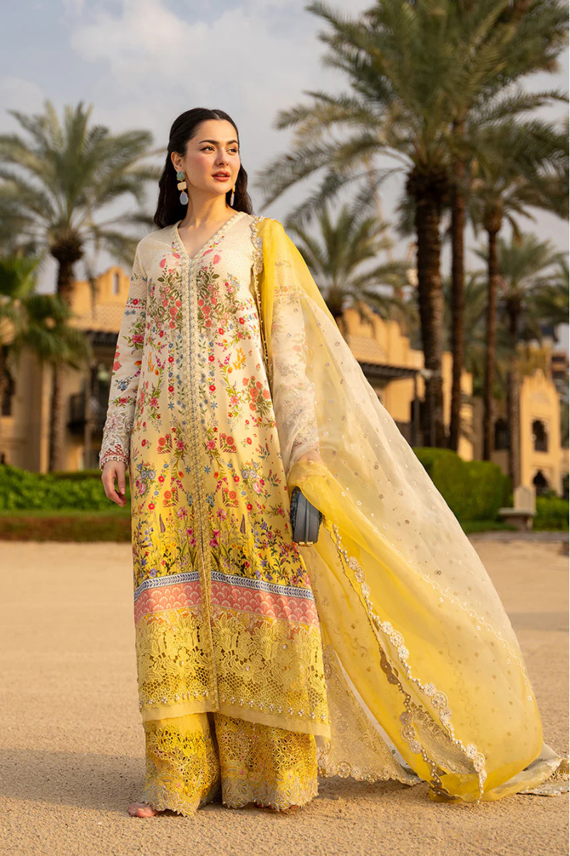03-Piece Printed Lawn Suit With Organza Dupatta | Ready To Wear