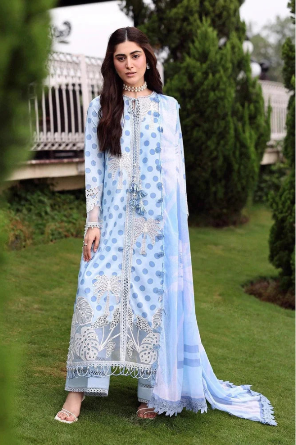 03-Piece Printed Lawn Suit With chiffon Dupatta | Ready To Wear