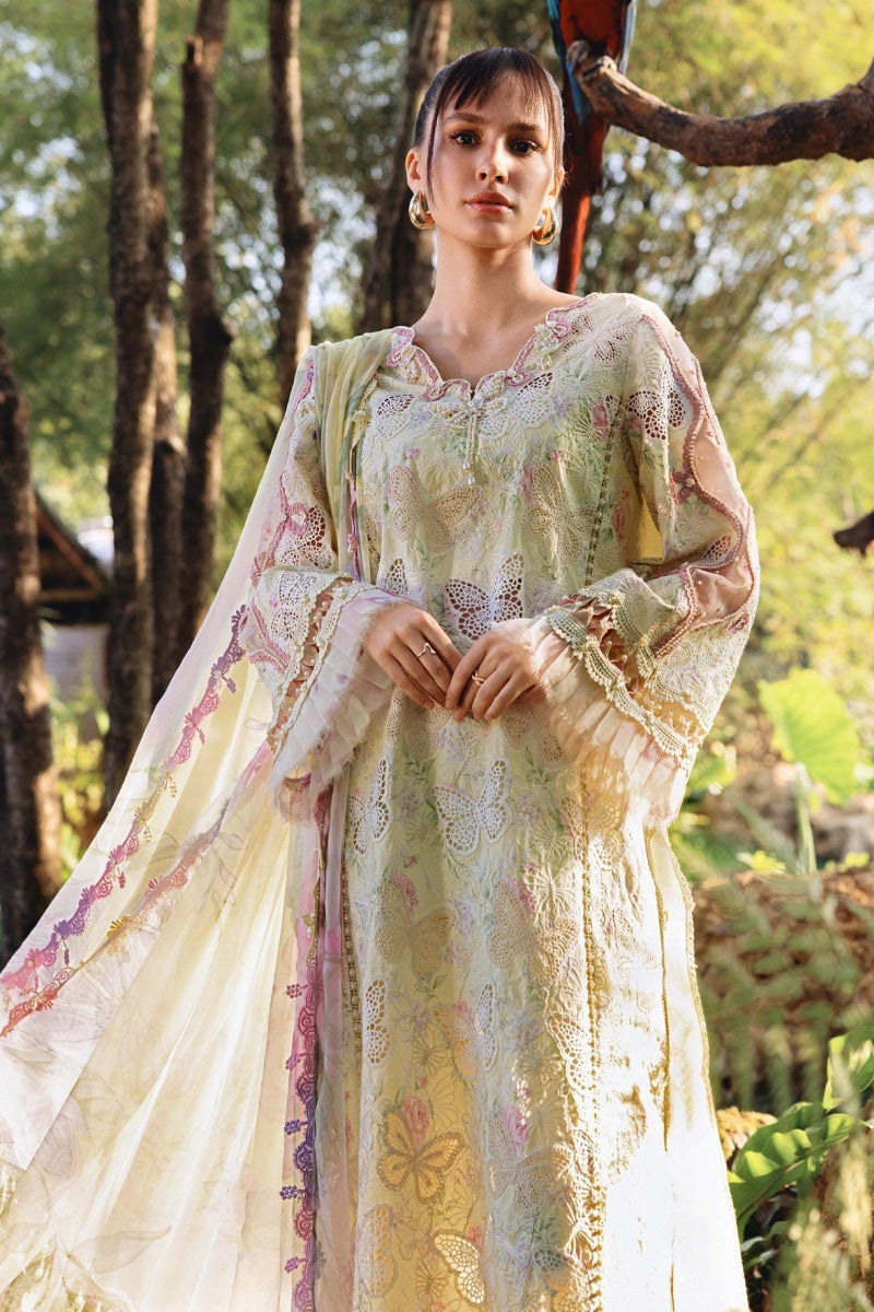 03-Piece Printed Lawn Suit With Chiffon Dupatta | Ready To Wear