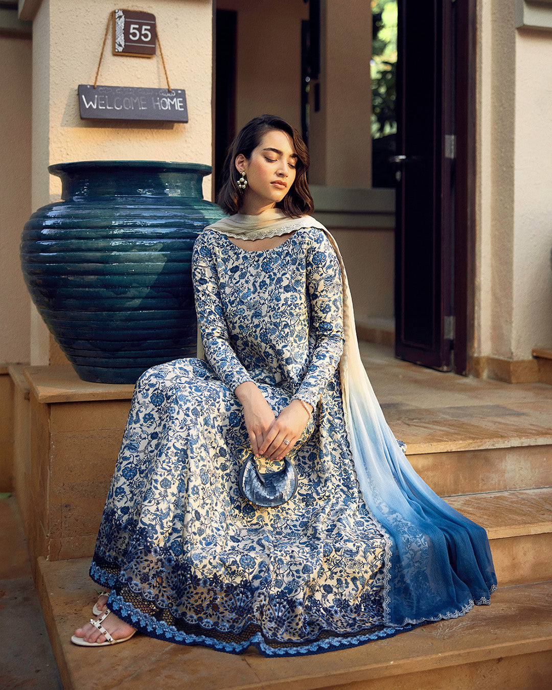 3PC Printed Lawn With Embroidery Organza Suit Ready To Wear