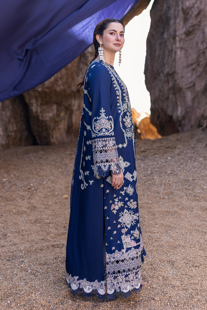 Qalamkar Luxury Cotton Embroidered 3 Piece Suit
