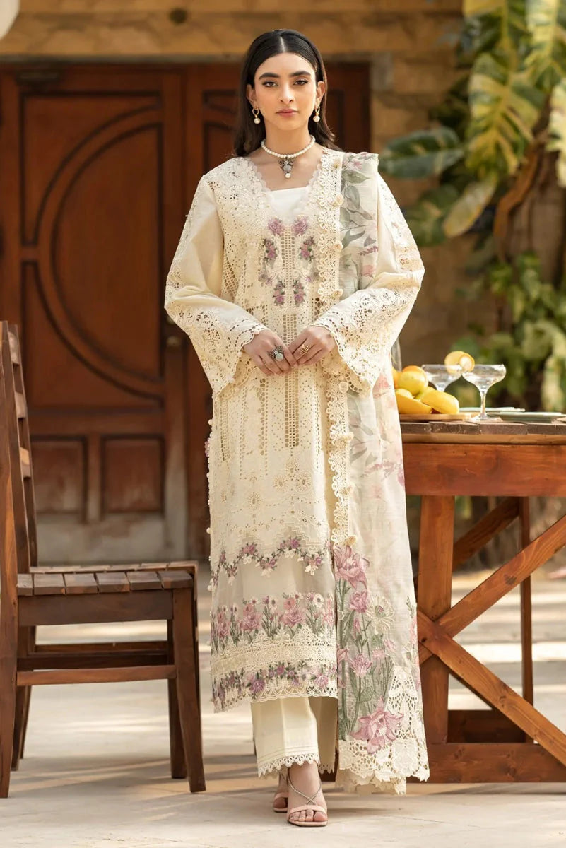 03-Piece Lawn Suit With Chiffon Dupatta | Ready To Wear
