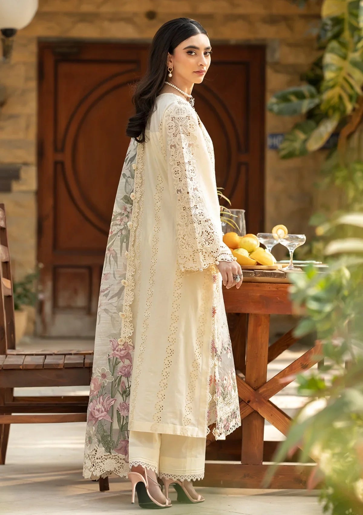 03-Piece Lawn Suit With Chiffon Dupatta | Ready To Wear
