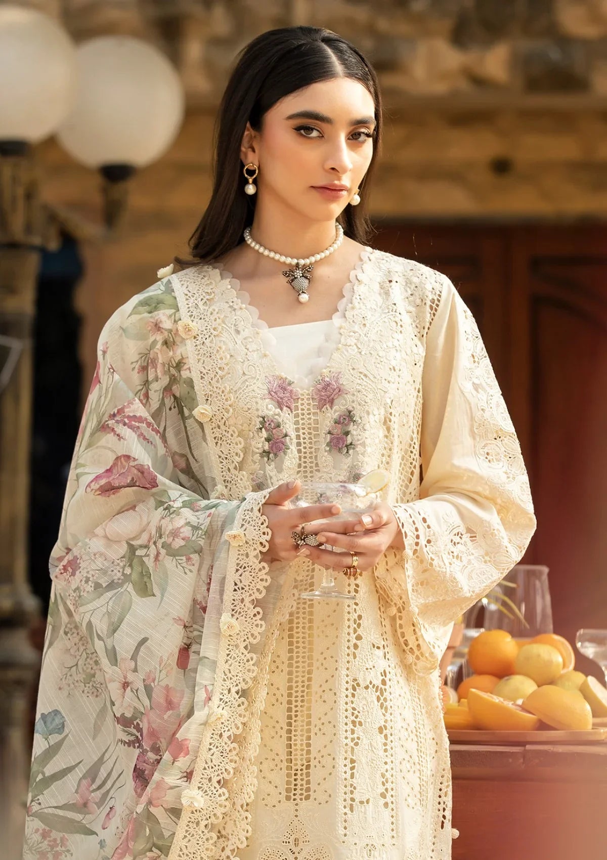 03-Piece Lawn Suit With Chiffon Dupatta | Ready To Wear