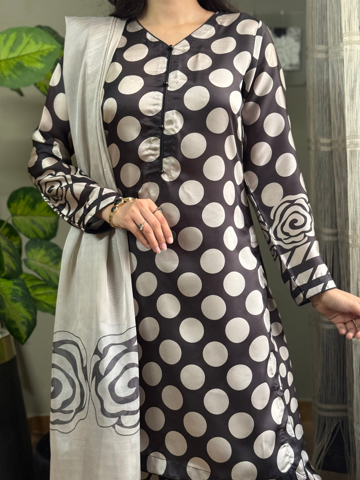 03-Piece Printed Silk Suit | Ready To Wear