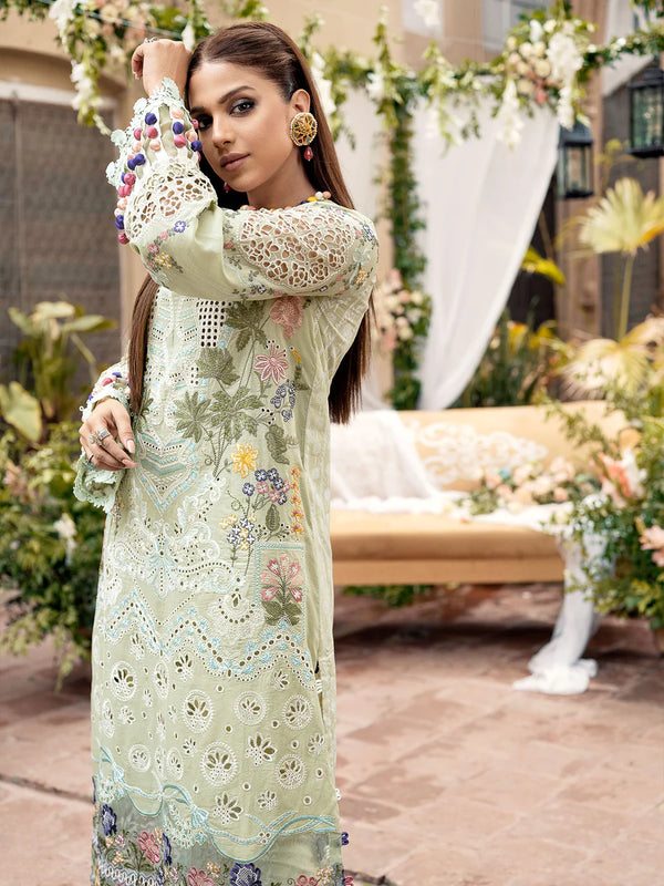 03-Piece Embroidered Lawn Suit With Cotton Net Dupatta | Ready To Wear