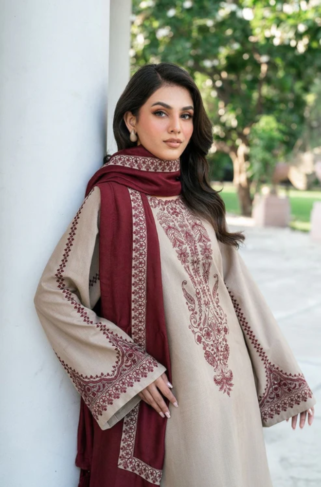 3 Piece Stitched DHANAK suit - Ready to Wear