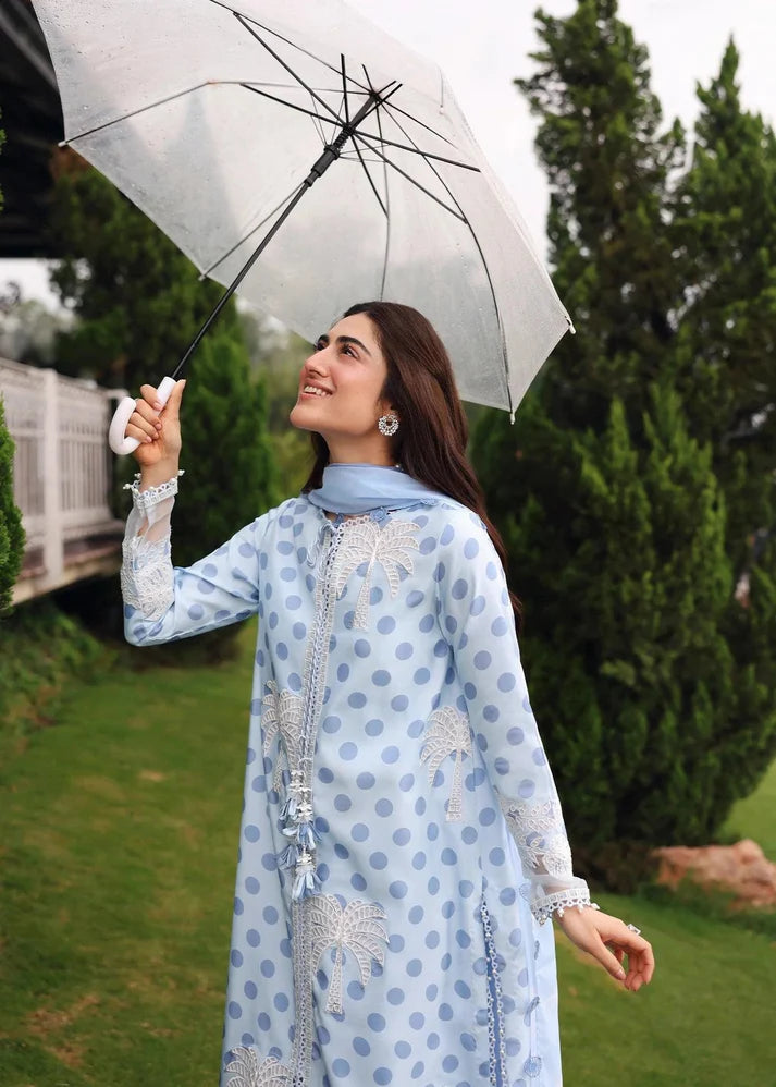 03-Piece Printed Lawn Suit With chiffon Dupatta | Ready To Wear