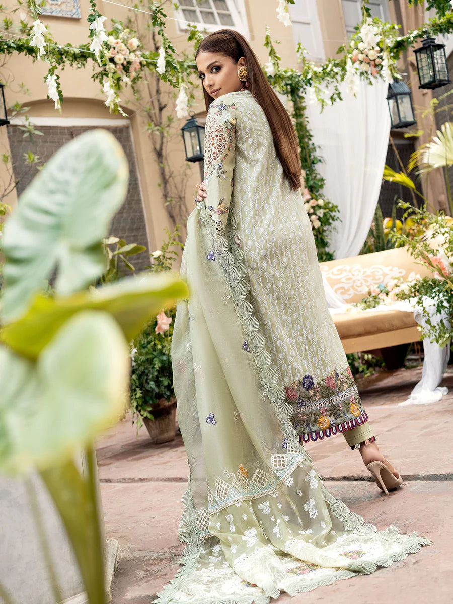 03-Piece Embroidered Lawn Suit With Cotton Net Dupatta | Ready To Wear