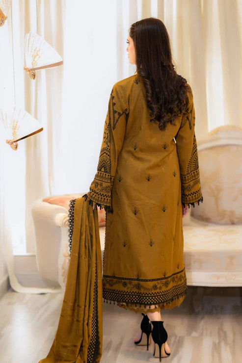 3 Piece Stitched Lawn Suit - Ready To Wear