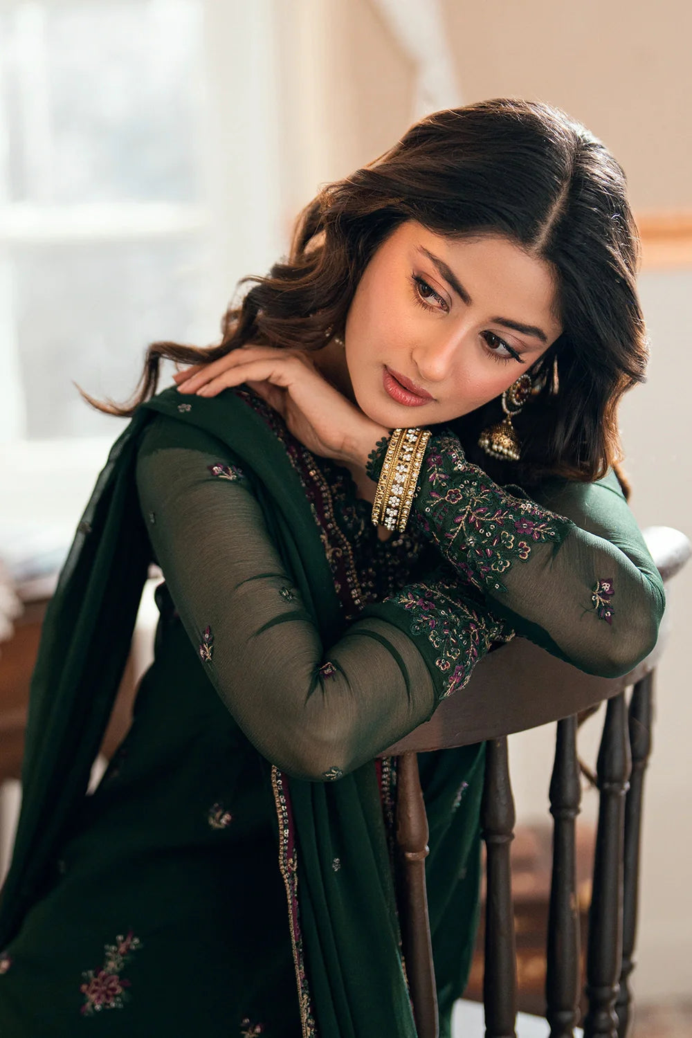 03-Piece Embroidered Chiffon Suit | Ready To Wear
