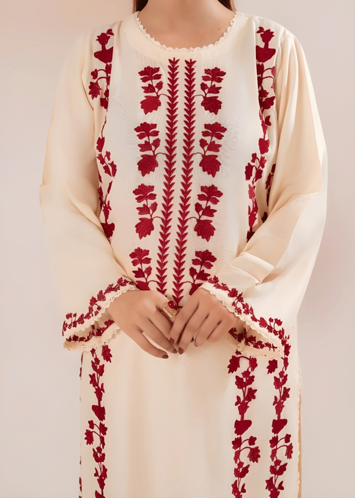 3  Piece Stitched  Dhanak suit  - Ready to Wear