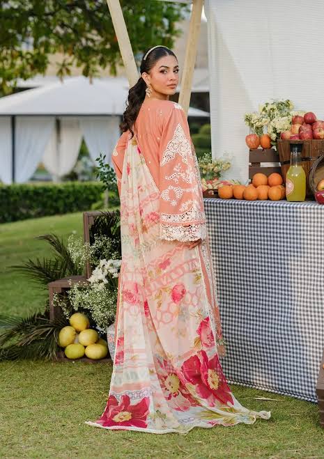 Elaf Premium Luxury Lawn 3pcs Chikankari Embroidered Collection- Autumn Dream