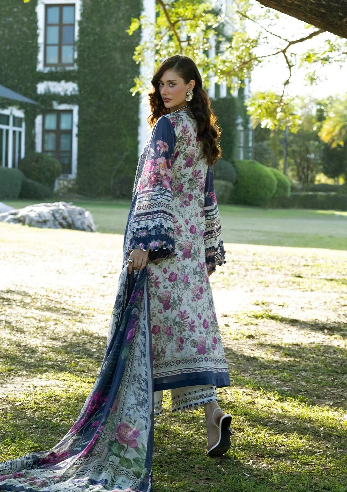 03-Piece Printed Lawn Suit With Chiffon Dupatta | Ready To Wear