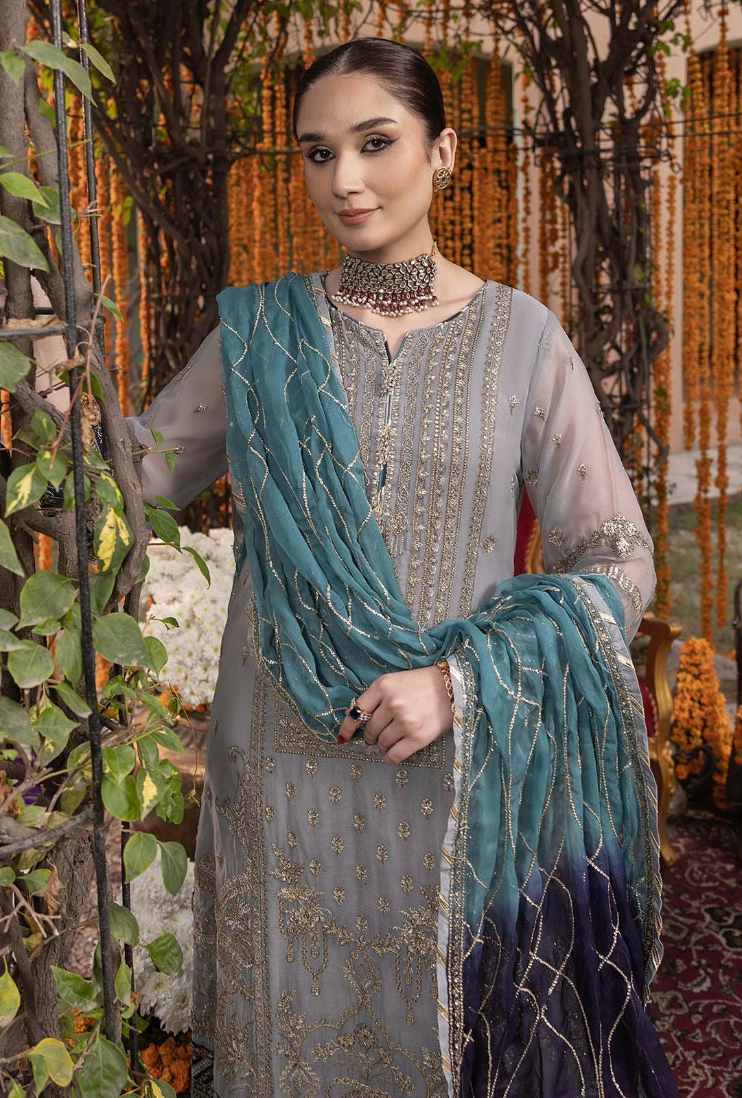 03-PIECE SUIT LUXURY CHIFFON SUIT READY TO WEAR