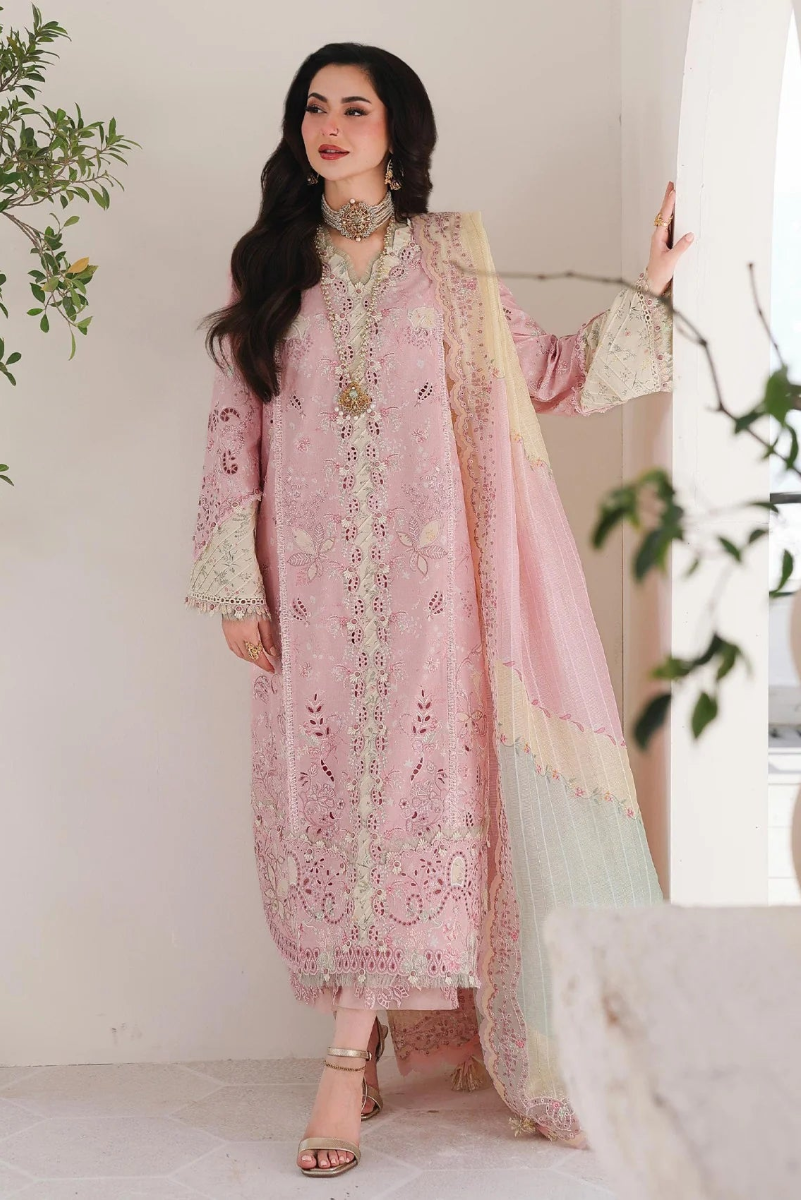 03-Piece Embroidered Lawn Suit WIth Jacquard Dupatta | Ready To Wear