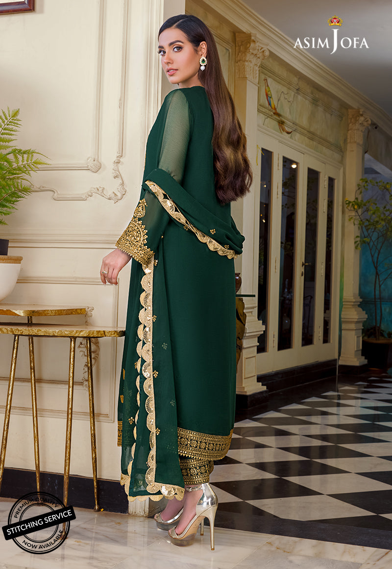 Heavy Embroidered Spangle Work Chiffon 3 Piece Suit