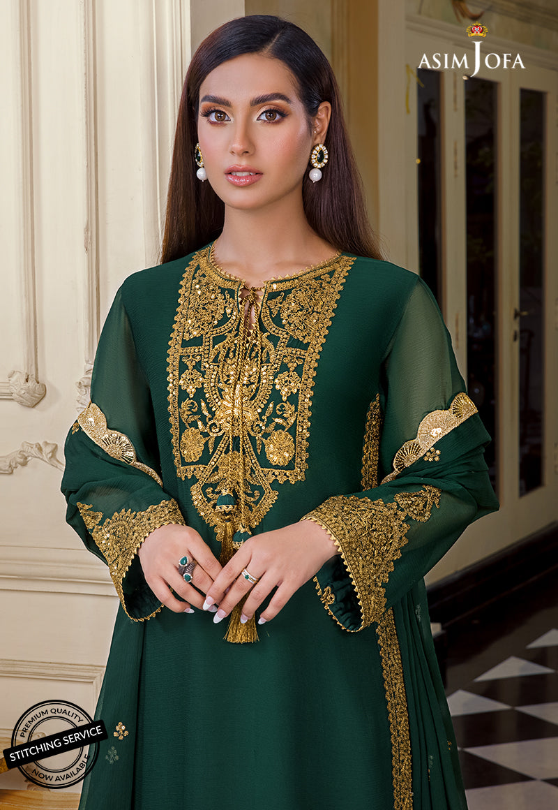 Heavy Embroidered Spangle Work Chiffon 3 Piece Suit