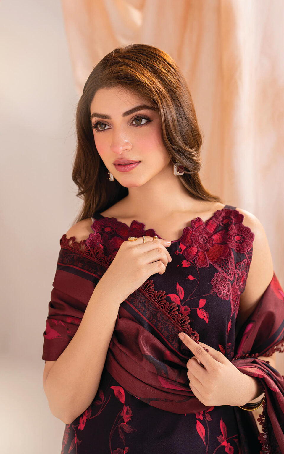 3 Piece Stitched Silk suit
