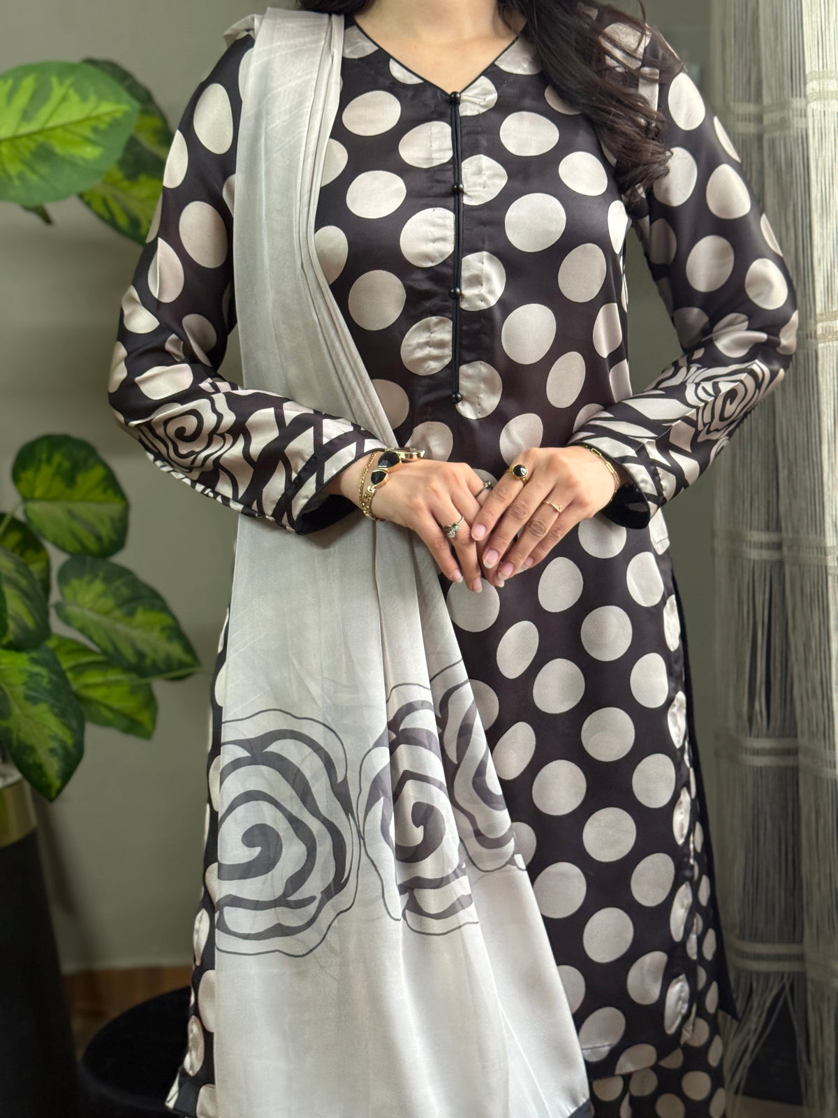 03-Piece Printed Silk Suit | Ready To Wear