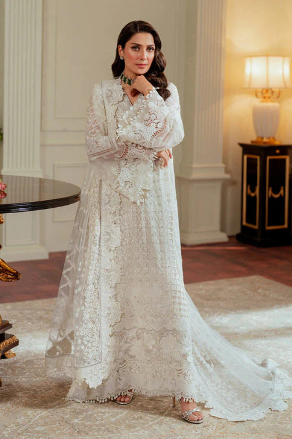 03-Piece Embroidered Organza Suit With Net Dupatta | Ready To Wear