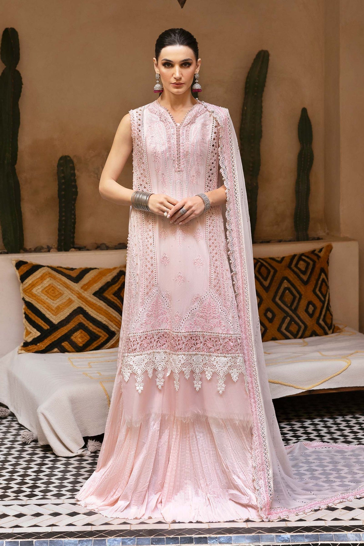 MARIA B CHIKANKARI LAWN SUIT READY TO WEAR