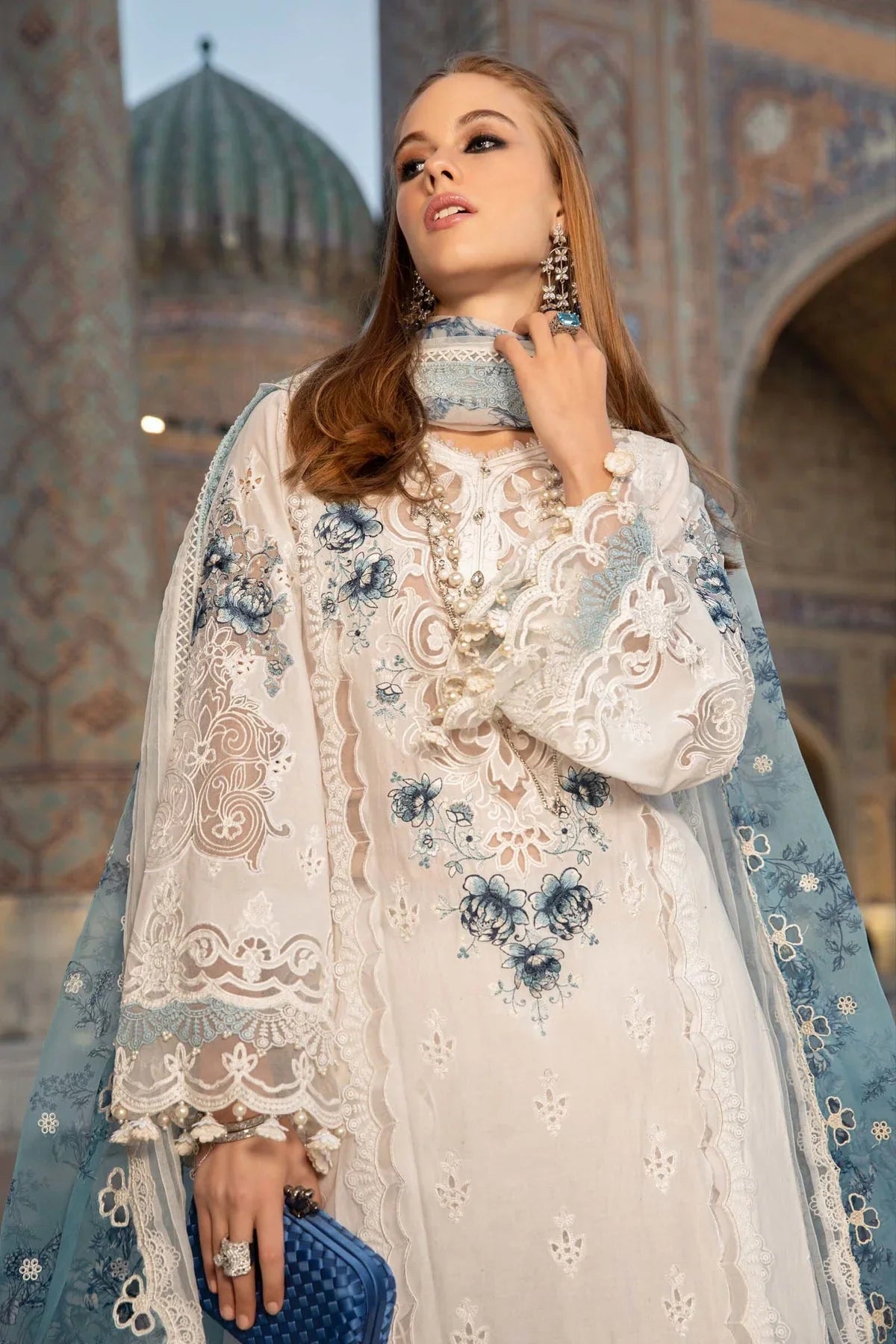 03-Piece Cotton Suit With Embroidery - Ready To Wear