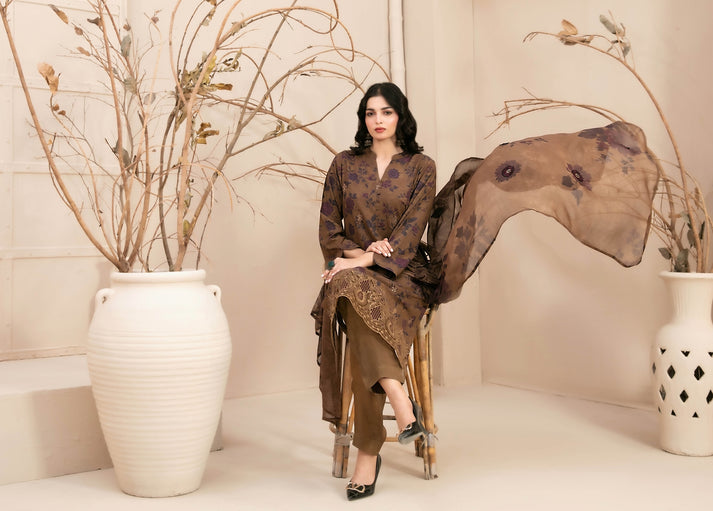 3 Piece Stitched  Lawn  Suit