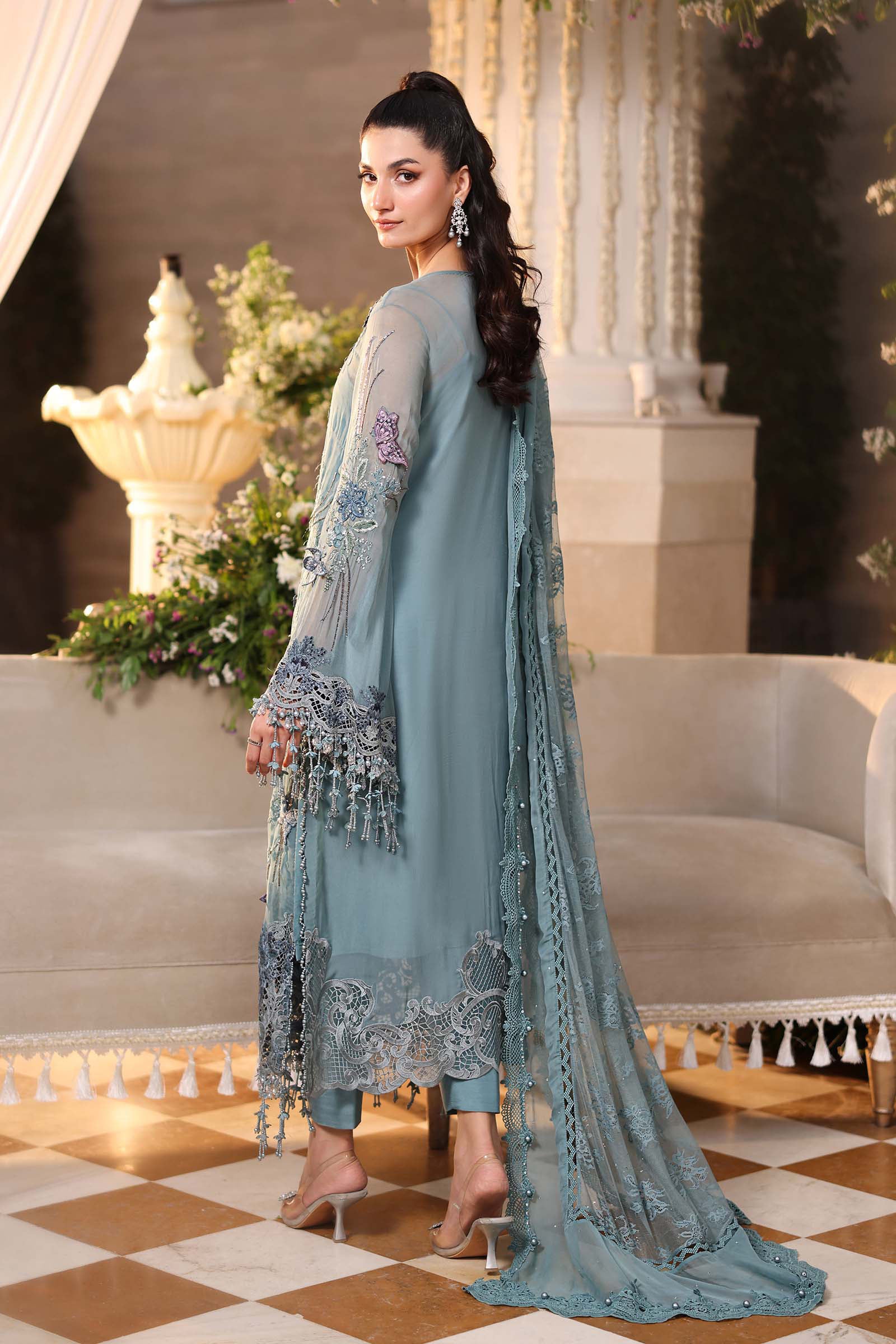 03-Piece Embroidered Cotton Suit With Silk Dupatta | Ready To Wear