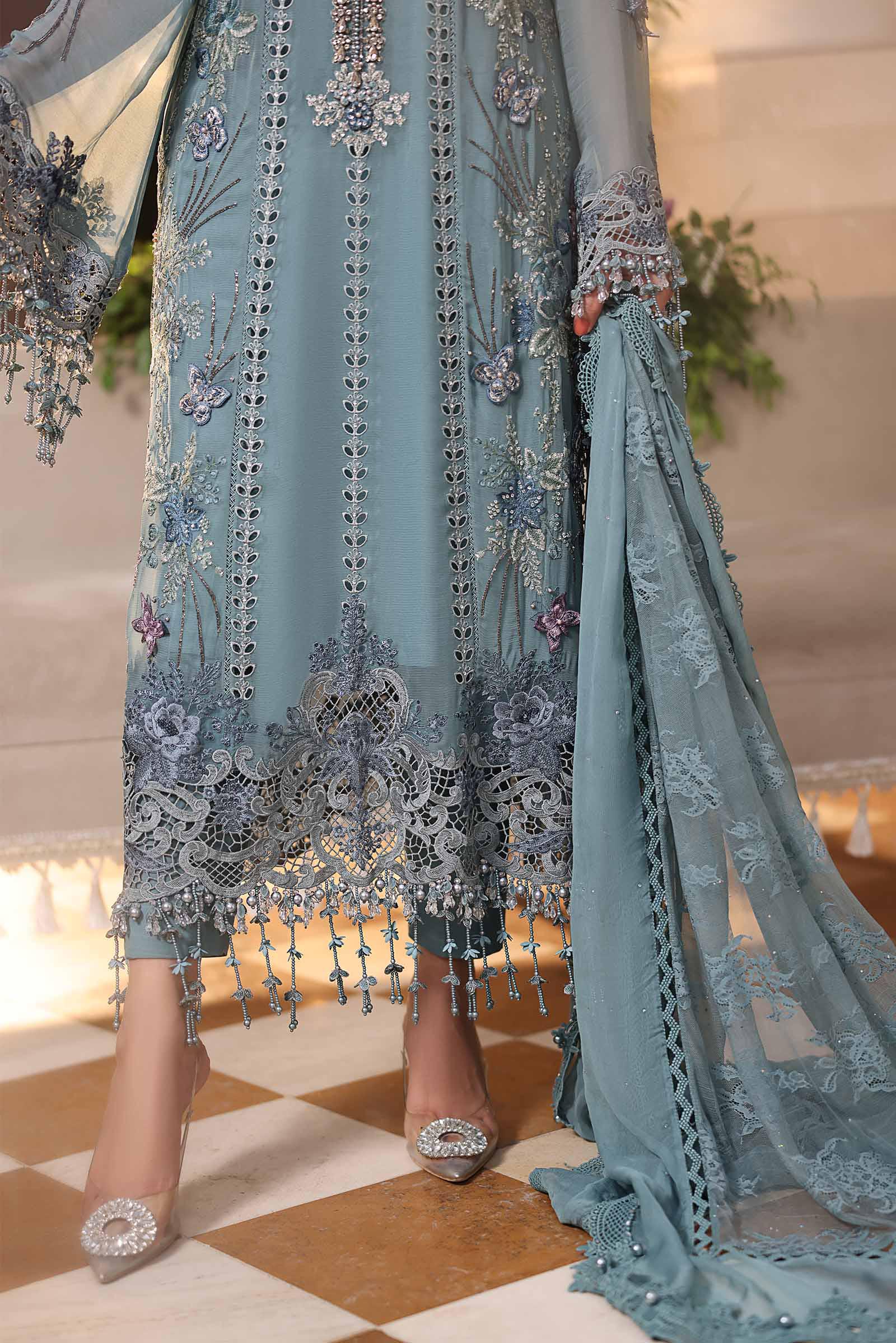 03-Piece Embroidered Cotton Suit With Silk Dupatta | Ready To Wear