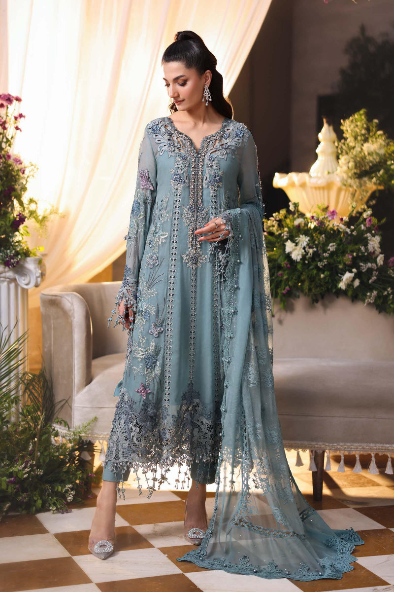 03-Piece Embroidered Cotton Suit With Silk Dupatta | Ready To Wear