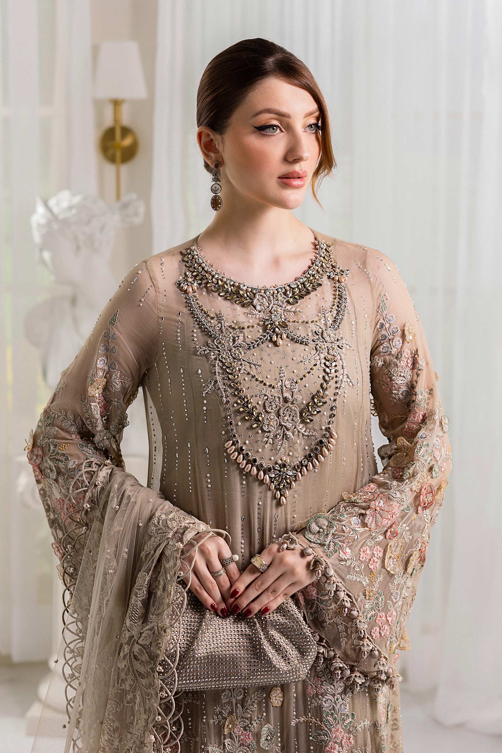 03-Piece Chiffon Suit With Sequin Embroidery | Ready To Wear