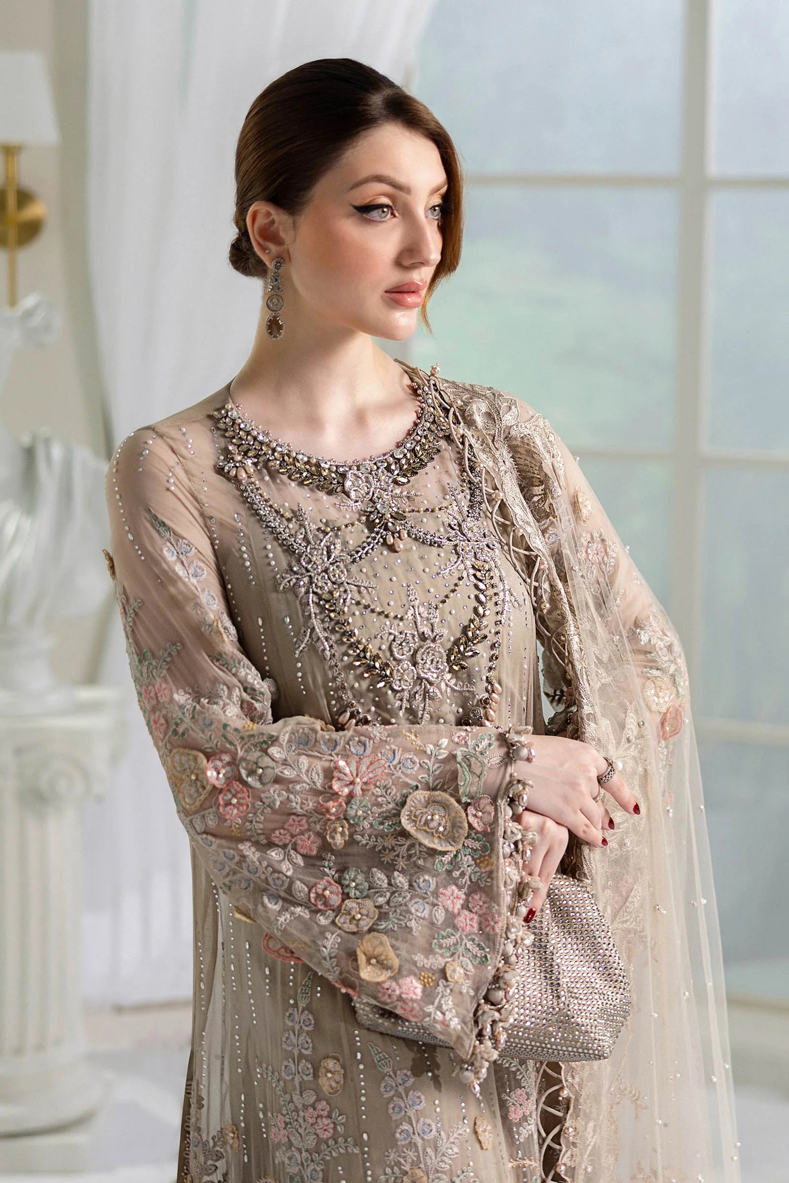 03-Piece Chiffon Suit With Sequin Embroidery | Ready To Wear