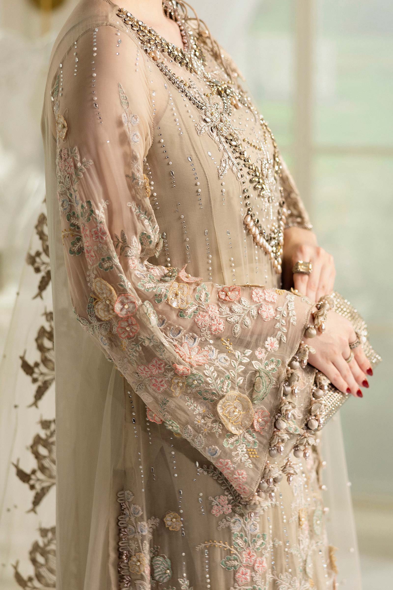 03-Piece Chiffon Suit With Sequin Embroidery | Ready To Wear