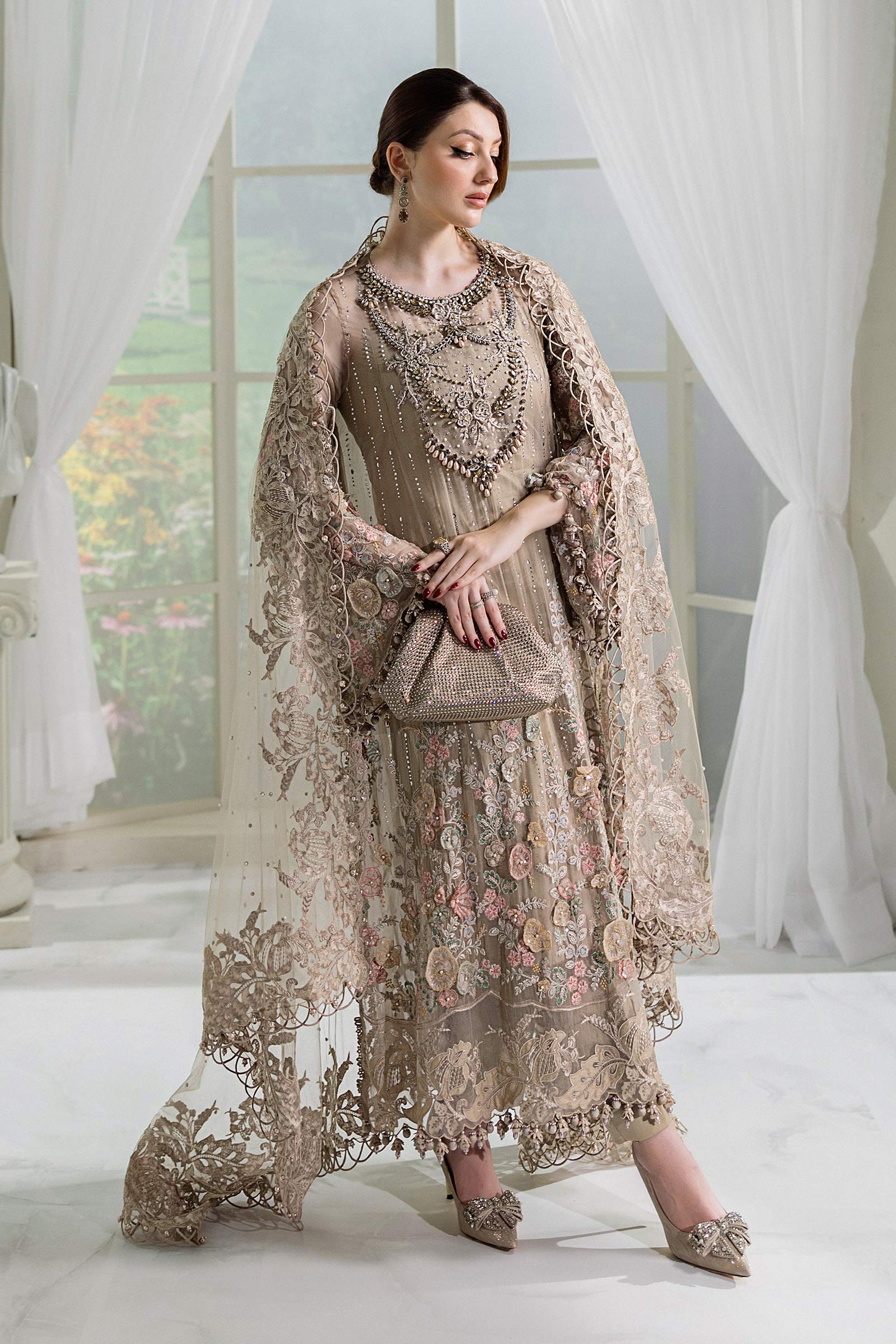 03-Piece Chiffon Suit With Sequin Embroidery | Ready To Wear