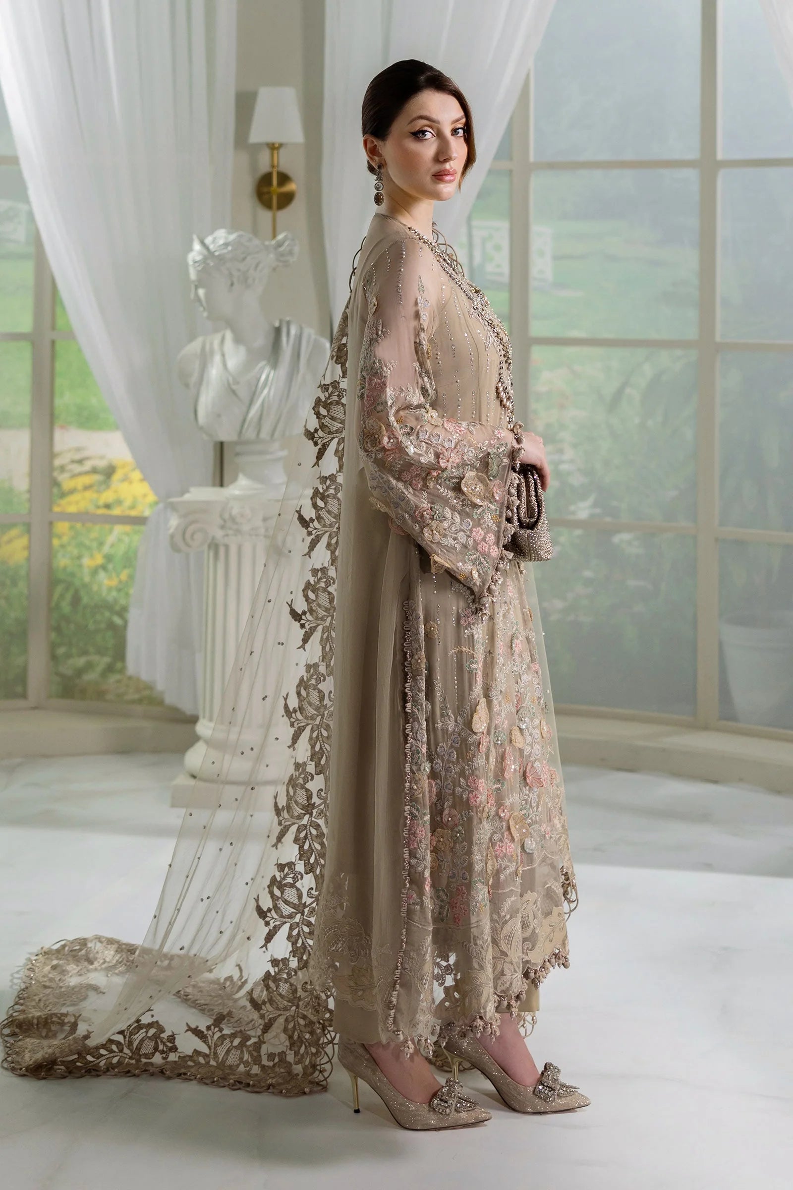 03-Piece Chiffon Suit With Sequin Embroidery | Ready To Wear