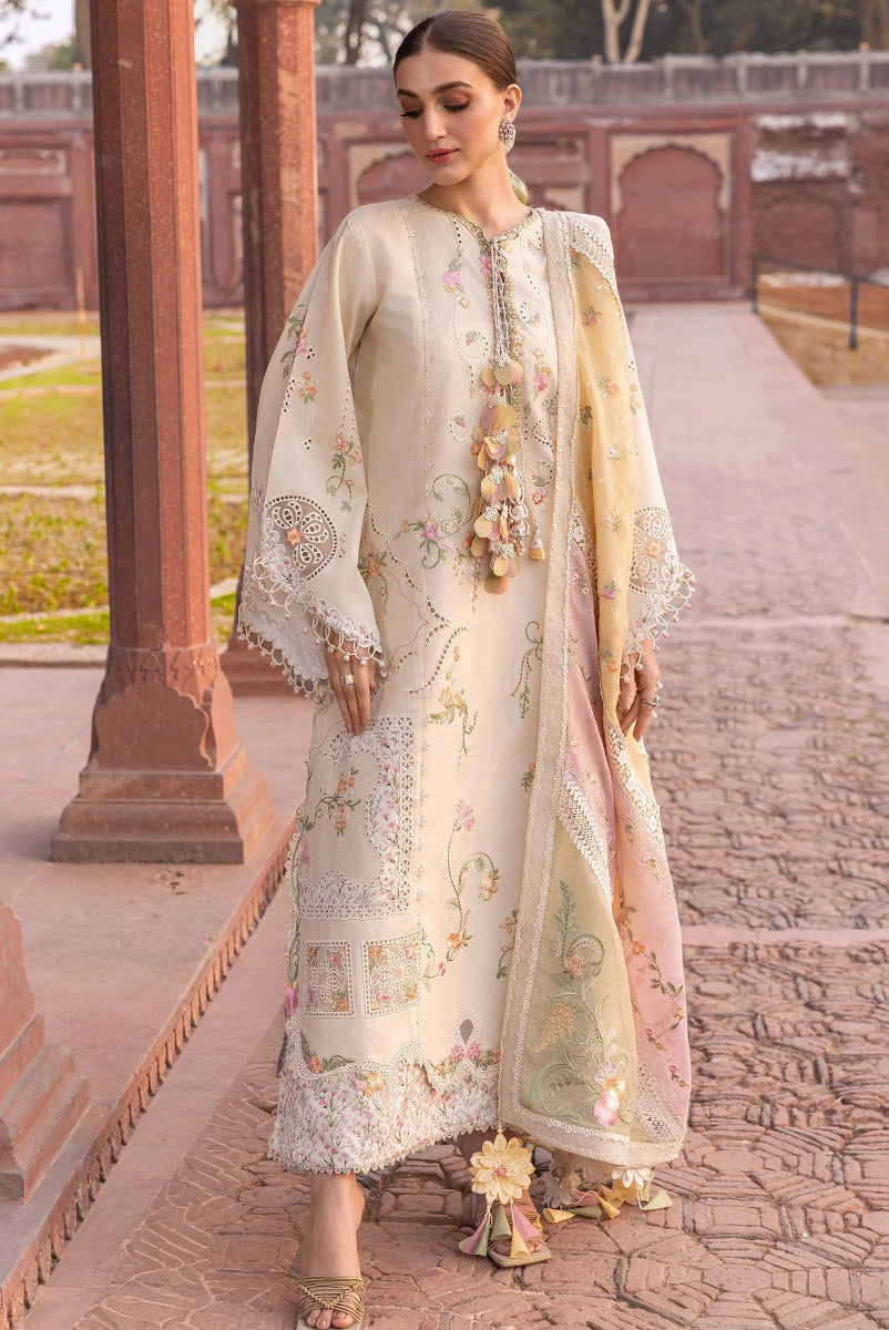 03-Piece Chikankari Embroidered Lawn Suit With Net Dupatta | Ready To Wear