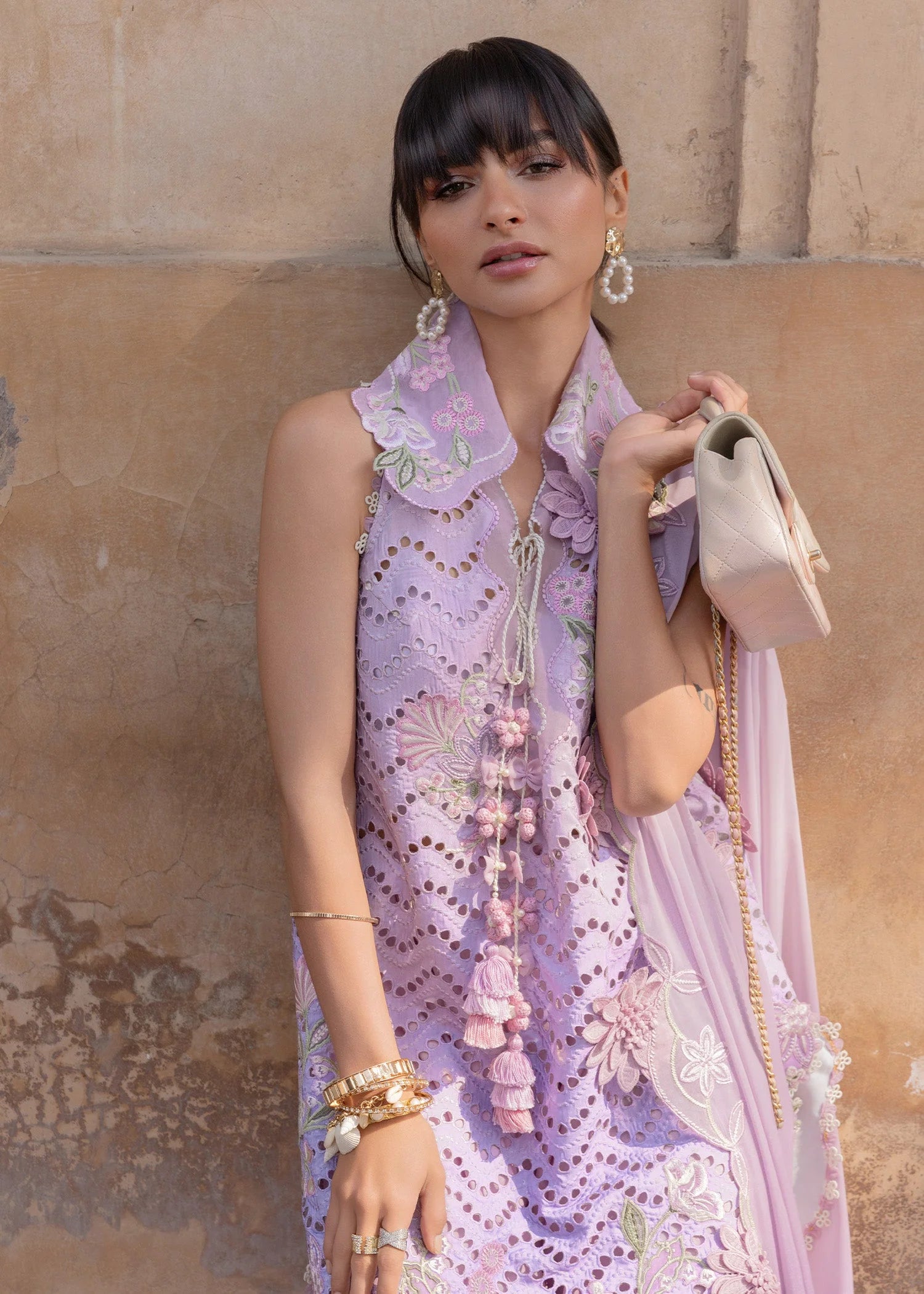 The Lilac Bloom: Embroidered Lawn Suit | Ready To Wear