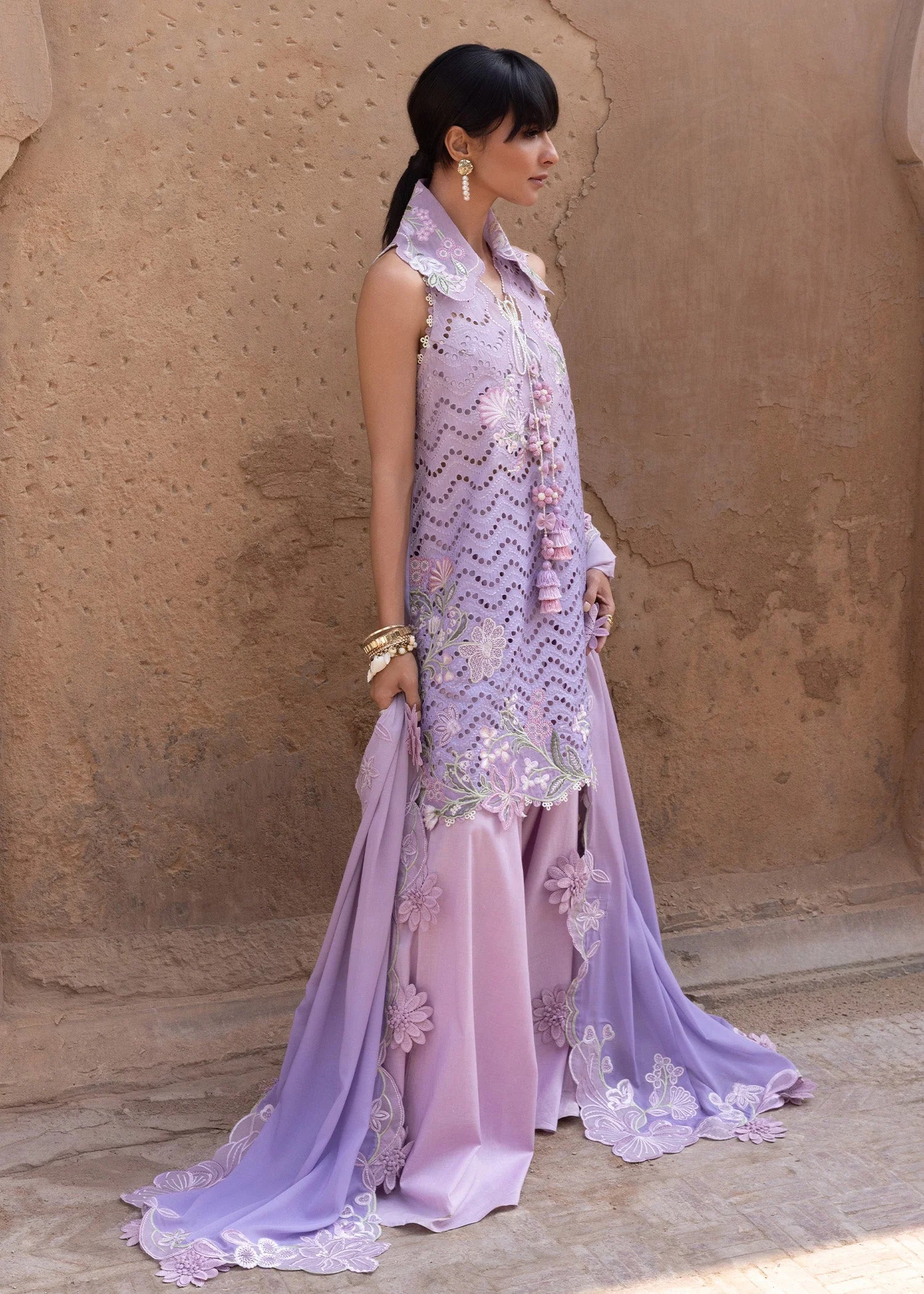 The Lilac Bloom: Embroidered Lawn Suit | Ready To Wear