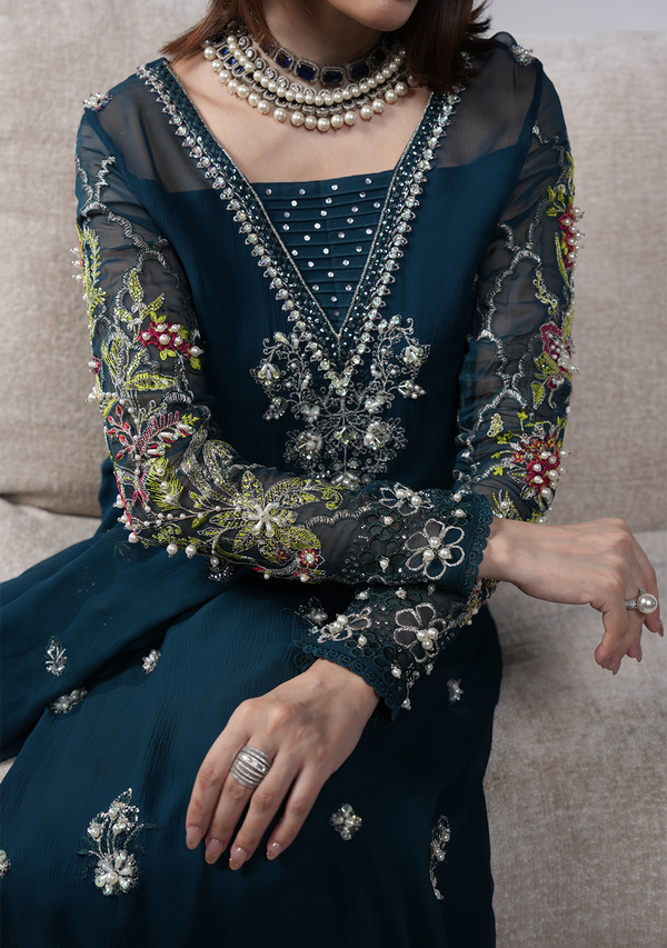 3 Piece Stitched Chiffon Suit   - Ready to Wear